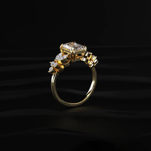D-E Color VVS-VS Clarity IGI Certified Radiant Cut <b>Diamond</b> <b>Ring</b> With Floral Pave Flawless CVD <b>Diamond</b> <b>Ring</b> Luxury <b>Diamond</b> <b>Ring</b>. - Product Image 5