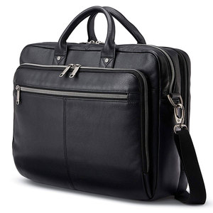 Adjustable Strap Durable Stitching <b>Men</b> Women Laptop <b>bags</b> Multipurpose Essential Pockets Genuine Leather Versatile Usage <b>Bag</b> - Product Image 1