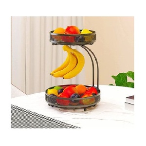Compact metal fruit <b>basket</b> for apartment kitchen counters stylish decorative holder for fruits vegetables and <b>bread</b> items - Product Image 2