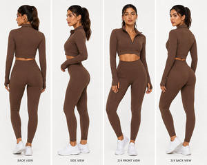 Women 3 Piece Set <b>Workout</b> Sport Bra Training <b>Jacket</b> Compression Leggings 3 Piece Set Women's <b>Workout</b> Wear 3 Piece Activewear - Product Image 6