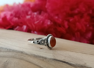 Carnelian Gemstone Midi <b>Ring</b> 925 Silver Handmade <b>Statement</b> <b>Ring</b> for Women handmade Christmas Anniversary Gift <b>Ring</b> For Girls - Product Image 3