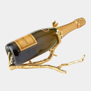 Wholesale Luxury Gold Metal <b>Twig</b> Wine Bottle Holder <b>Decorative</b> Single Bottle Tabletop Rack <b>For</b> Home & Hotel Barware Centerpiece - Product Image 1