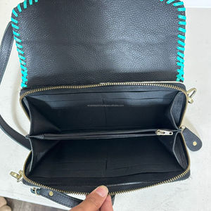 Sac à main élégant de marque célèbre, nouvelle arrivée, mini sac bandoulière et pochette pour femme, en cuir de vachette floral brodé, style bohème - Product Image 6