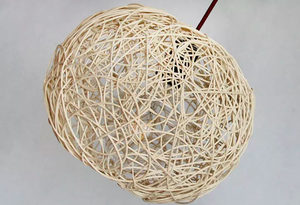 High Quality Rattan Lampshade, Round Handmade Rattan <b>Wicker</b> <b>Ceiling</b> Lampshade, Natural Rattan Lampshade for Easter Decoration - Product Image 4