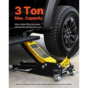Cric de sol de course en aluminium et acier à profil bas de 3 tonnes avec pompe à levage rapide à double pistons, capacité de 5 tonnes, capacité de charge de 2T par Li - Product Image 4