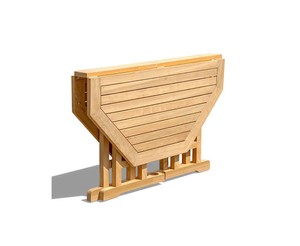 Table de salle à manger ovale pliable en bois de teck massif recyclé, durable et moderne, Anada Limited DT11, pour terrasse et balcon. - Product Image 5