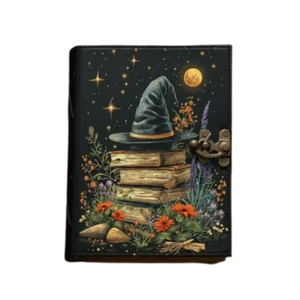 Diario de Cuero Estilo Grimoire, Hecho a Mano, Vintage, con Cierre, para Hechizos y Escritos Mágicos, Ideal para Regalo - Product Image 1