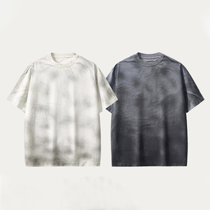 Men's Oversized <b>Tie</b>-Dye Short Sleeve T-Shirt O-Neck <b>Knitted</b> Casual Patterned Top - Product Image 2
