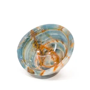 Bol en onyx haut de gamme, centre de table en pierre polie de luxe, marbre artisanal moderne, finition artisanale de qualité supérieure, vente en gros - Product Image 3