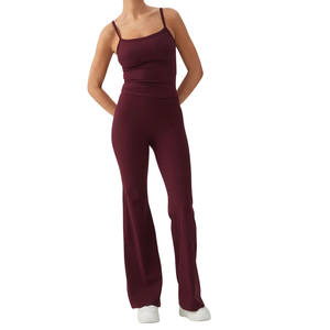 Top de tirantes sin espalda para mujer, personalizado al por mayor, de verano, sin mangas, color liso, informal, básico, para yoga, running y fitness - Product Image 2