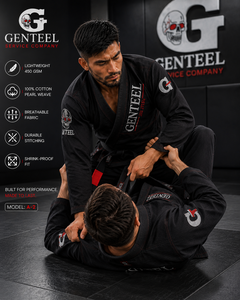 Kimono de Jiu-Jitsu GENTEEL pour homme, en coton, coupe classique, durable, blanc, bleu, noir, marine - Product Image 6