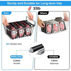 Cesta de Almacenamiento Metálica de Gran Capacidad, Organizador de Alambre Resistente para Solución de Almacenamiento en Estantes de Cocina y Despensa - Product Image 4