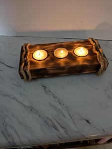 Handmade Durable Wooden <b>Tea</b> Light Holder Rectangle Eco Friendly Christmas Home Decoration - Product Image 5