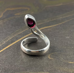 Adjustable 4.0 Grams Natural <b>Garnet</b> <b>Ring</b> Teardrop Gemstone Fine Jewelry for Everyday & Any Occasion Wear - Product Image 4