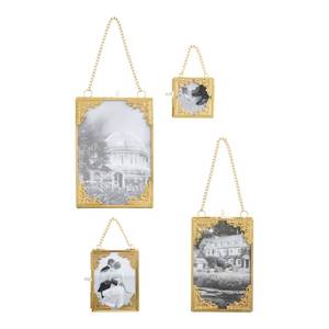 Elegant Metal Photo <b>Frame</b> Rectangle <b>Gold</b> Finish Hanging Decorative <b>Picture</b> <b>Frame</b> With Chain For Home Wall Display - Product Image 1