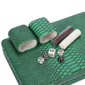 Handcrafted Buffalo Beige Game <b>Suitcase</b> Crocodile Leather Tables Gaming Carrying <b>Box</b> with Nickel Chrome Locks - Product Image 5