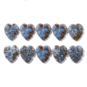 Piedras de Palma de Cristal Natural de Angelita Chevron Talladas a Mano con Forma de Hoja de Monstera, Set al por Mayor para Joyería y Decoración del Hogar - Product Image 4