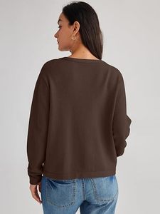 Pull col roulé côtelé en maille torsadée pour femme, 100 % coton, manches longues, décontracté, hiver, vente en gros - Product Image 4