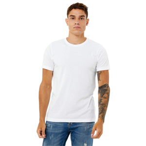 T-shirts à manches courtes pour hommes en polyester/coton blanc, sensation coton, impression de logo personnalisée, sérigraphie, col tricoté uni - Product Image 4