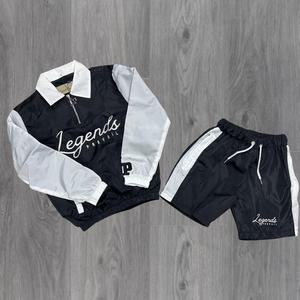 Conjunto de Chaqueta Cortavientos con Capucha y Pantalones Cortos Personalizados con Logotipo, Ropa Deportiva de Poliéster/Algodón para Hombre - Product Image 5