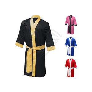 2026 Luxury High Quality Nylon Boxing Robe with Hood Custom Embroidery and Belted Design Eco-Friendly for Professional <b>Boxers</b> - Product Image 3