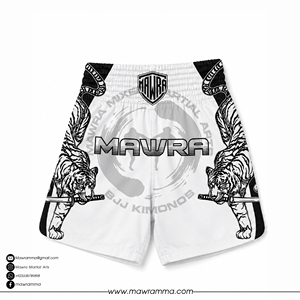 MAWRA Pantalones Cortos de Muay Thai Samurai Tigre Blanco con Gráfico de Katana, Pantalones de Kickboxing MMA Transpirables de Satén, Equipo de Lucha de Artes Marciales 2026 - Product Image 6