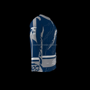 Maillots de hockey sur glace personnalisés par sublimation, ensembles personnalisés, logo couleur personnalisé, 100% polyester, matière respirante, séchage rapide, personnalisé - Product Image 3