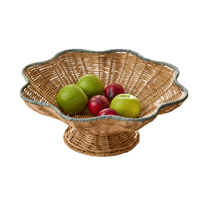 Bol à fruits en rotin de qualité supérieure, support de service en rotin multicolore, style minimaliste, vente en gros, décoration intérieure et articles de cuisine en provenance du Vietnam - Product Image 4