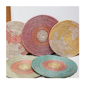Best Seller 2026 Custom Seagrass Hanging Wall Plate Made In Vietnam Natural Woven <b>Decor</b> For Private Label Homeware Brands Hotels - Product Image 3