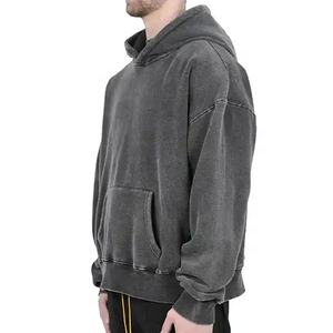 Sudadera con Capucha de Algodón 100% de Gran Gramaje con Lavado Ácido, Fabricante de Ropa de Marca Privada OEM, Sudadera con Capucha Lisa con Lavado Ácido, Estilo Oversize Streetwear - Product Image 4