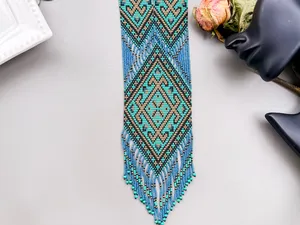 MEILLEURE VENTE Collier ethnique perlé, idée cadeau pour elle, pour les amateurs de bijoux tribaux, collier long traditionnel en turquoise et or - Product Image 6