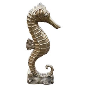Elegante Escultura de Caballito de Mar de Aluminio, Adecuada para Temas de Decoración Moderna y Arreglos Interiores Elegantes - Product Image 1
