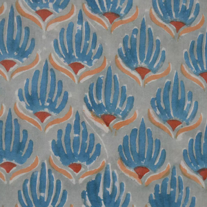 ผ้าฝ้ายพิมพ์ลายบล็อกสีแดงและสีขาว – ลายดาวแบบตาข่าย ผ้าฝ้ายอินเดียสำหรับชุดเดรสและเครื่องแต่งกาย - Product Image 2