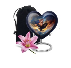 Urna Funeraria Decorativa en Forma de Corazón con Base y Bolsa de Terciopelo Gratis, para Cenizas Humanas, Urna de Cremación para Adultos, en Oferta - Product Image 5