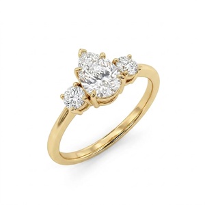 Bague élégante de luxe VBSR-79, bijoux en platine 950, diamant de laboratoire de 3,18 carats, taille poire, E VS1, cadeau d'anniversaire, bague de fiançailles - Product Image 5