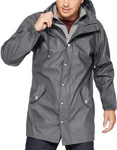 Veste de pluie à capuche zippée imperméable et coupe-vent en softshell épais pour hommes, course à pied et randonnée en plein air - Product Image 4