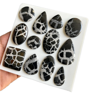 Cabujón de saptián negro, piedra suelta, cristal curativo, para fabricación de joyas, anillos, colgantes, macramé y envoltura de alambre. - Product Image 5