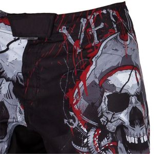 Pantalones Cortos de Boxeo Unisex con Estampado de Calavera, Negro, Rojo, Blanco, Estampado Digital, Color Degradado, Absorbentes de Humedad, Poliéster/Algodón, Logotipo Frontal - Product Image 5