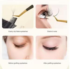 Ensemble de pinces à cils en acier inoxydable de précision, pointe lisse, manche noir, outils professionnels pour l'extension des cils - Product Image 2