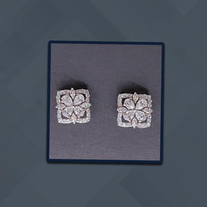 Boucles d'oreilles modernes en diamant, bijoux de luxe en or pour femmes, boucles d'oreilles éthiques, boucles d'oreilles de mariée, bijoux de laboratoire. - Product Image 4