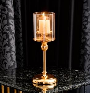 Support de bougie en métal de luxe avec abat-jour en verre, chandelier moderne pour centre de table de mariage, ornement de table - Product Image 2