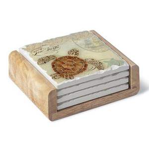 Posavasos Clásicos de MDF Impresos con Acabado Esmaltado, Resistentes al Calor, Protección para Mesa de Cocina, Comedor, Decoración para Café - Product Image 3