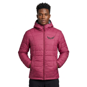 Veste à capuche rose avec logo brodé, fermeture éclair, vêtements décontractés d'hiver, unisexe, coupe standard - Product Image 2