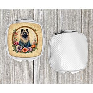 Keeshond Flowers Compact Travel <b>Makeup</b> <b>Mirror</b> Folding Handheld Pocket Decorative <b>Mirror</b> <b>for</b> Women and Girls Gift - Product Image 4