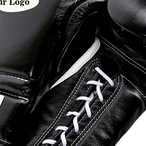 Gants de boxe Winning en cuir de vachette, couleur noire, à lacets, nouveau design, pour la compétition et l'entraînement, avec logo personnalisé – Offre Spéciale - Product Image 4