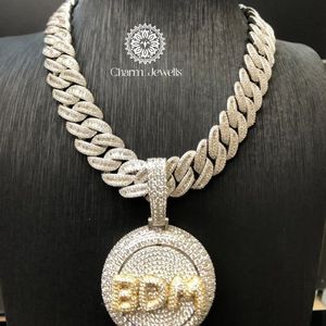 จี้รูปทรงกลมประดับเพชรโมอิสซาไนต์สไตล์ฮิปฮอปจาก Charm Jewells เงินแท้ 925 ชุบทอง 18K ฝังเพชรแบบไมโครเพฟ ได้รับการรับรองจาก IGI เหมาะสำหรับผู้ชาย - Product Image 4
