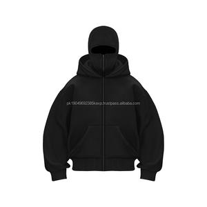 Sudadera con Capucha Doble Tipo Pasamontañas Y2K para Invierno, Sudadera Holgada con Forro Sólido para Hombre - Product Image 2