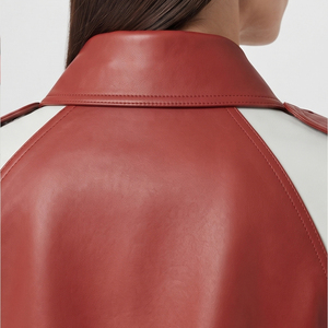 Abrigo de Cuero de Moda para Mujer, Gabardina de Cuero de Alta Calidad, Abrigo Largo de Cuero con Botones para Mujer, Abrigo de Cuero con Bolsillos para Mujer - Product Image 5
