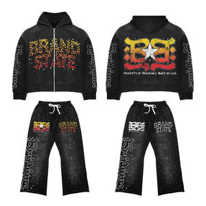 Brand2 Camouflage Tracksuit Full <b>Zip</b> <b>Hooded</b> Sweatshirt And Pants Set Unisex Streetwear Autumn Wear Polyester Regular Fi Side - Product Image 5