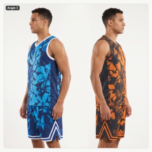 Tenues de basketball personnalisées, ensemble de maillots d'équipe sublimés en polyester et élasthanne à séchage rapide, respirant, fabricant de vêtements de sport OEM ODM - Product Image 3